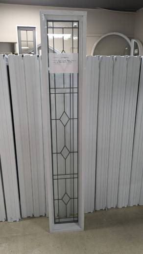 FENETRE FIXE VITRAIL BLANC ALUMINIUM  12 3/8 X 70 1/2 X 5 3/4