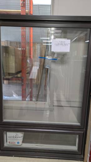 FENETRE FIXE + AUVENT BRUN COMM PVC  50 5/8 X72 5/8 X 8, ME 1 PCE 1/2