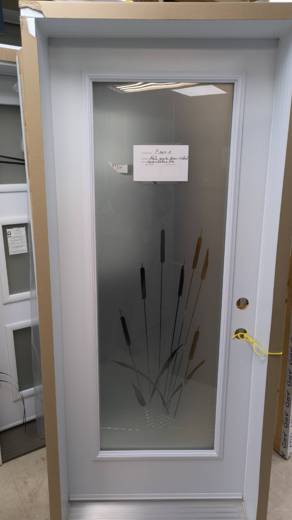 PORTE GAUCHE BLANC + VITRAIL  36 1/8 X 82 3/4 X 9 1/4