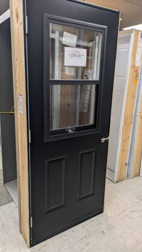 PORTE B03 GAUCHE NOIR, OUVERTURE EXT.+ GUILLOTINE 36 X 82 3/4 X 9 1/4