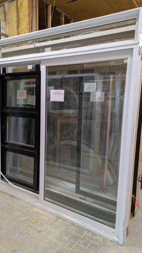 PORTE PATIO BLANC XO + IMPOSTE 94 5/8 X 93 3/8 X 10 1/4