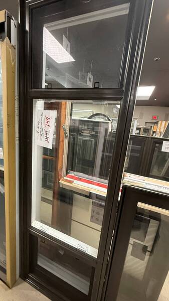 FENETRE COULISSANTE PVC BRUN COMMERCIAL 3 SECTIONS 77 X 26 X 8
