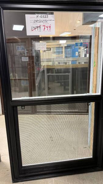 FENETRE GUILLOTINE PVC NOIR 35 3/4 X 59 3/4 X 4 1/2