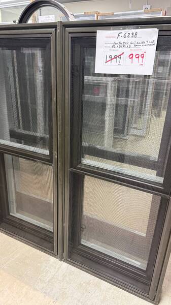 FENETRE GUILLOTINE PVC BRUN COMMERCIAL 46 X 50 X 8