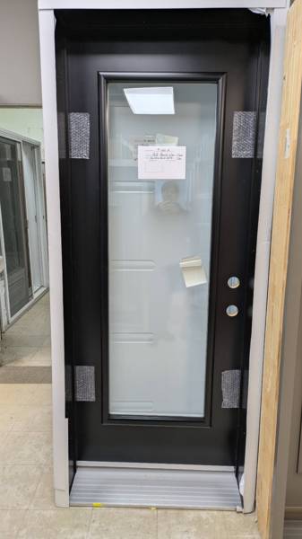 PORTE GAUCHE NOIR + VERRE CLAIR  36 1/8 X 86 X 10 1/4